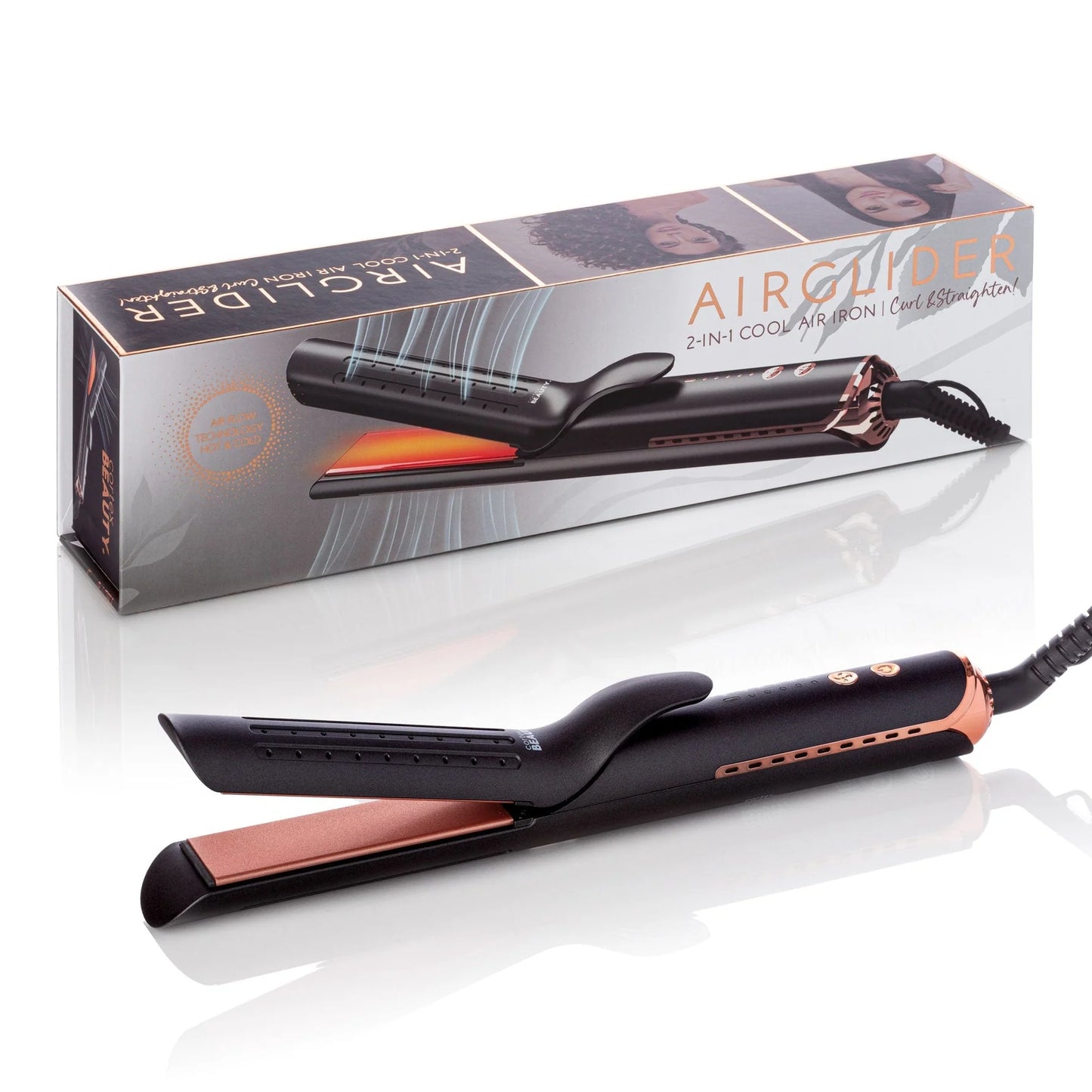 Cortex Beauty AirGlider 2-in-1 Cool Air Flat Iron/curler